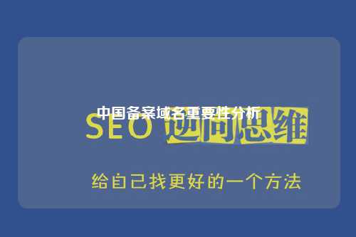 中国备案域名重要性分析