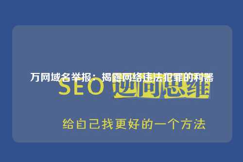 万网域名举报：揭露网络违法犯罪的利器